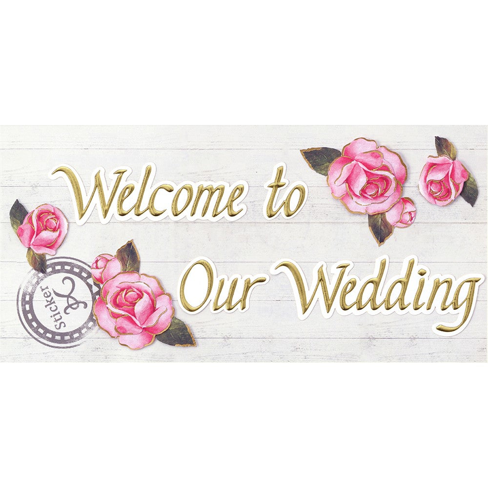 HANDMADE STICKER K TITLE WEDDING ROSE (SBST501-1)