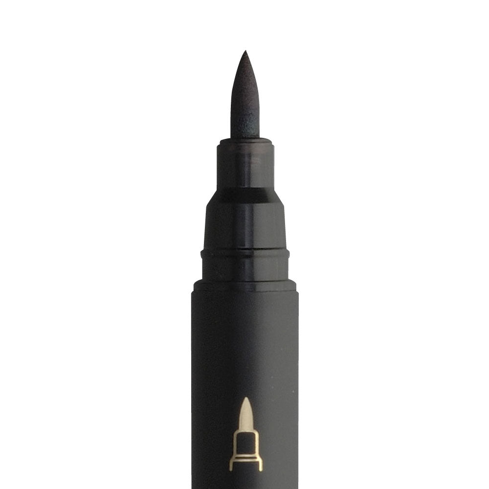 Kuretake Oil-Based Brush Pen, Soft/Hard Tip Twin, Black (TSA-010S)