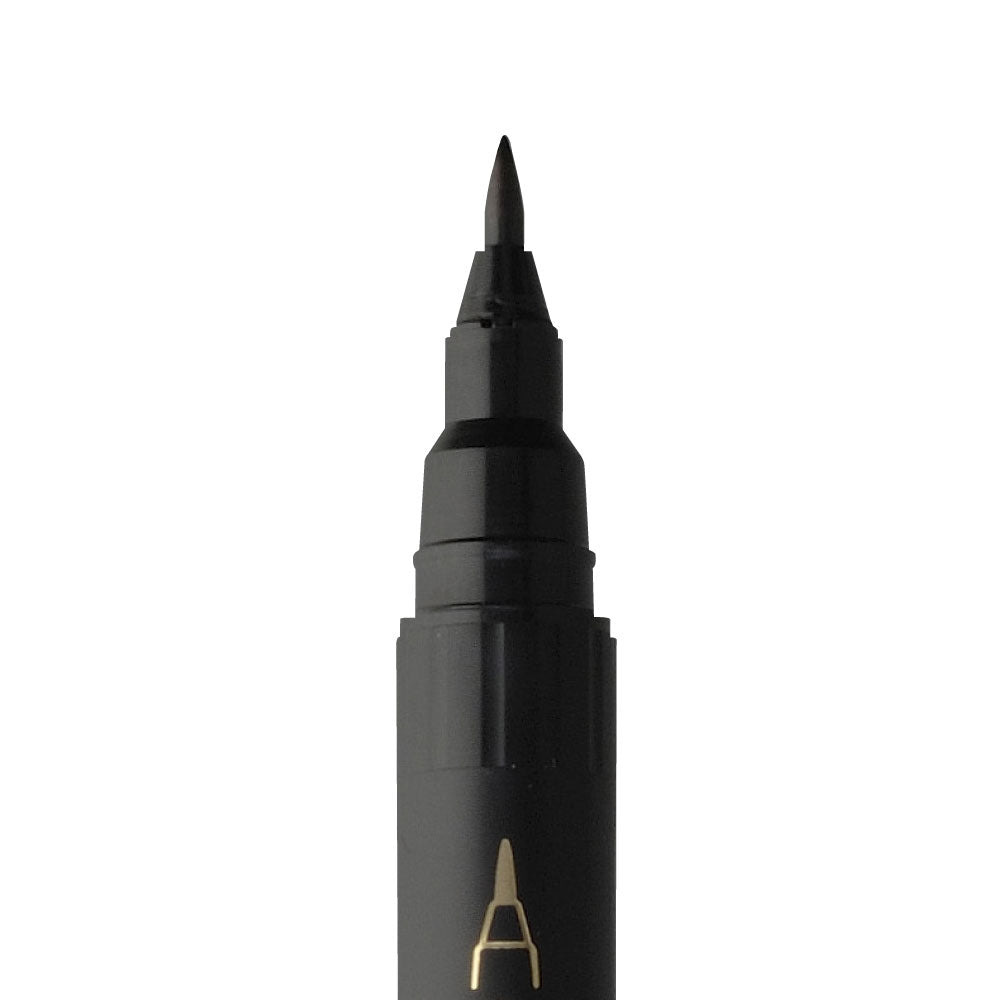 Kuretake Oil-Based Brush Pen, Soft/Hard Tip Twin, Black (TSA-010S)