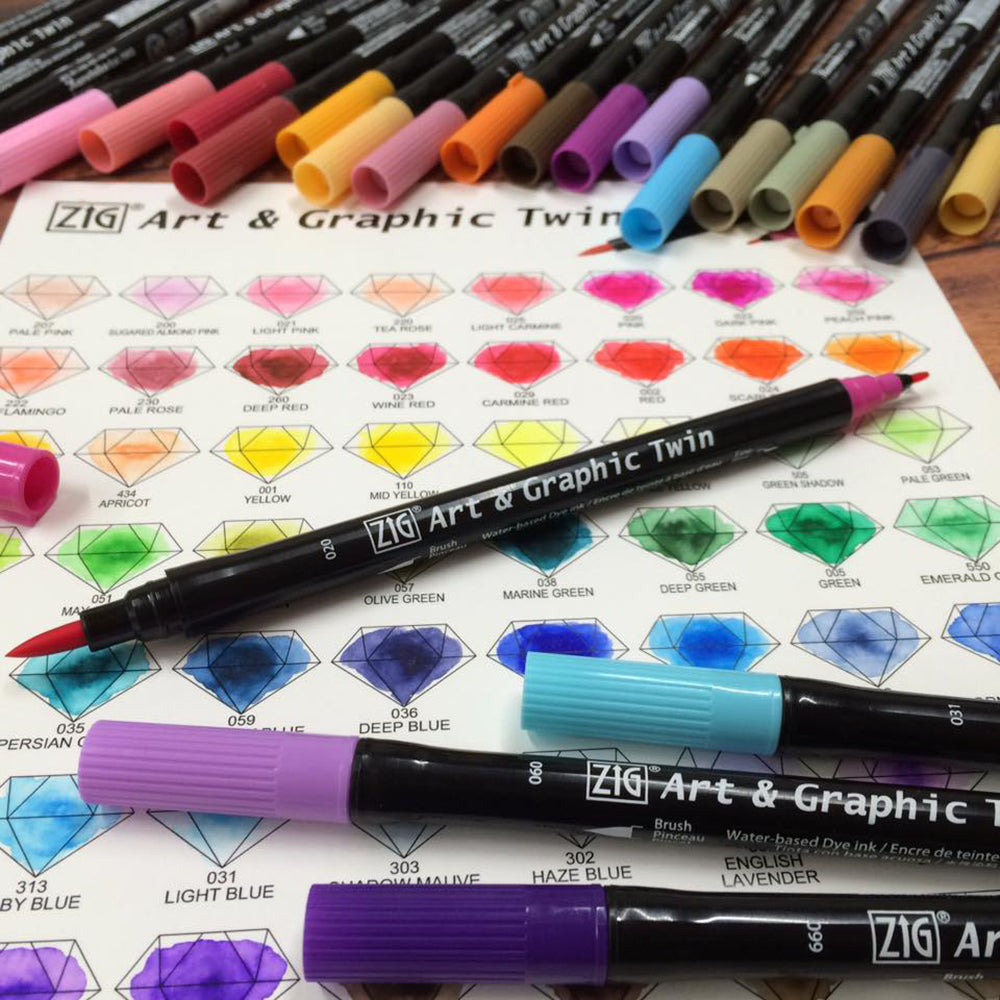 ZIG Art & Graphic Twin GRAY 12-Color Set (TUT-80/12VGR)