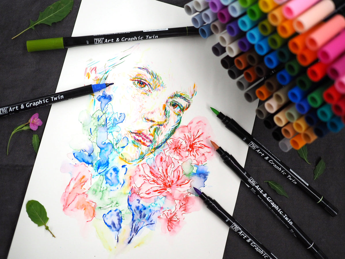 ZIG Art & Graphic Twin BASIC 12色セット (TUT-80/12VBA)